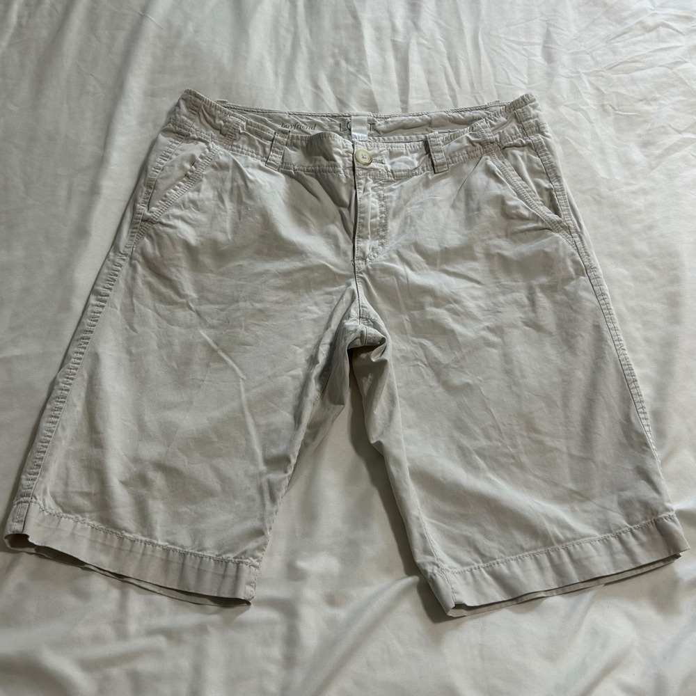 Ann Taylor LOFT Womens Boyfriend Chino Shorts Beige Khaki Size 6 Relaxed Fit